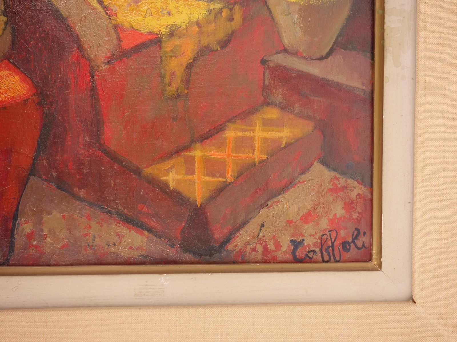 Louis Toffolismall Orange Room In Italy   Original Oil Painting   Signed photo buy