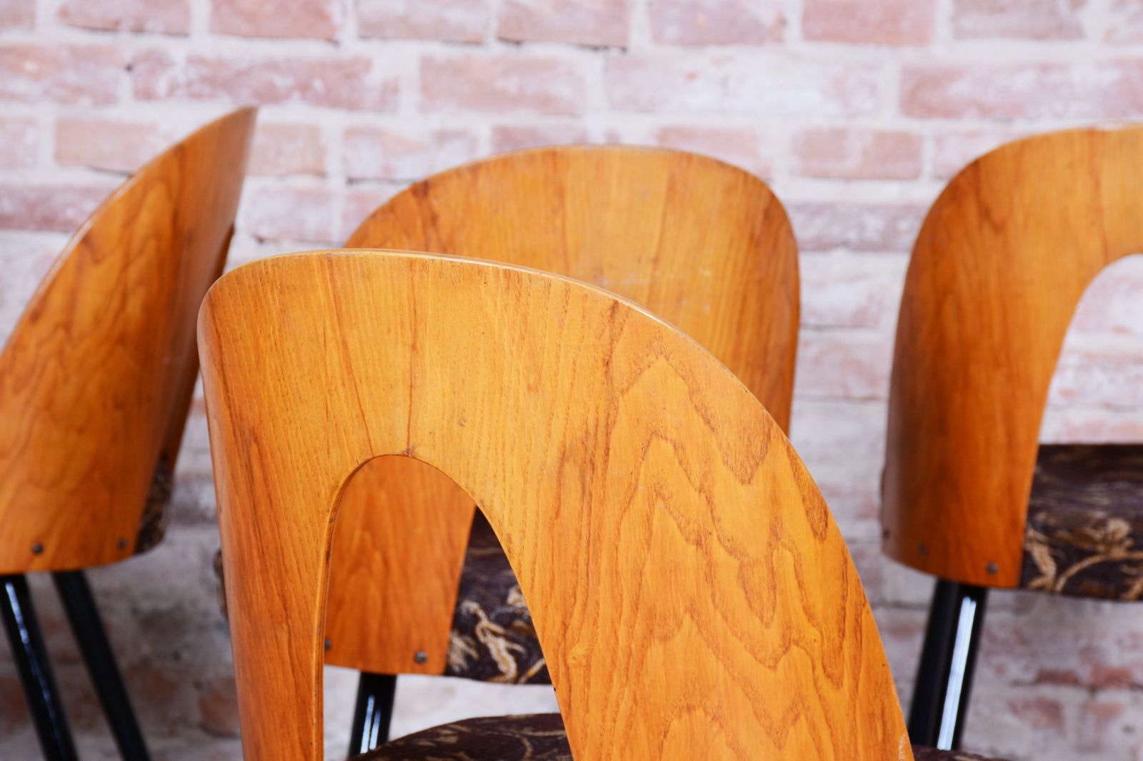 Set Of Four Restored Mid Century Chairs, Beech, Oak, Slovakia, 1950 1959 photo 1000.0
