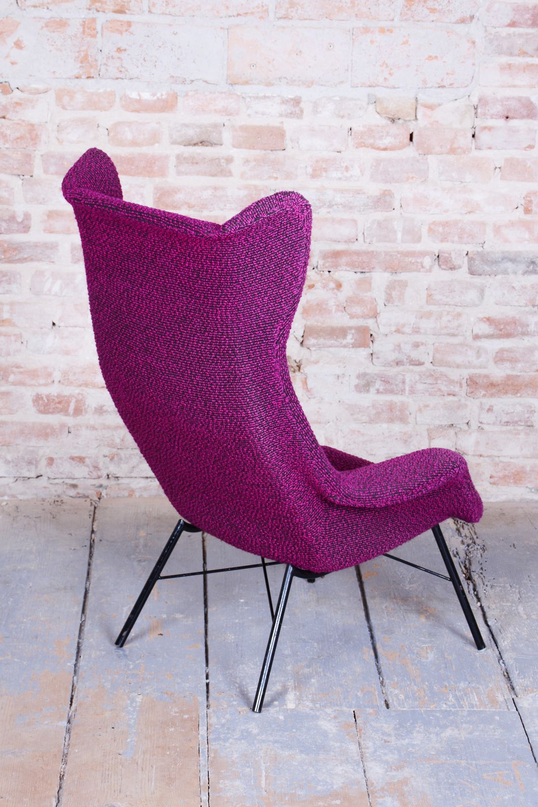 Original Mid Century Wingchair, Miroslav Navratil, Plastic Fiber, Czech, 1950s photo for sale