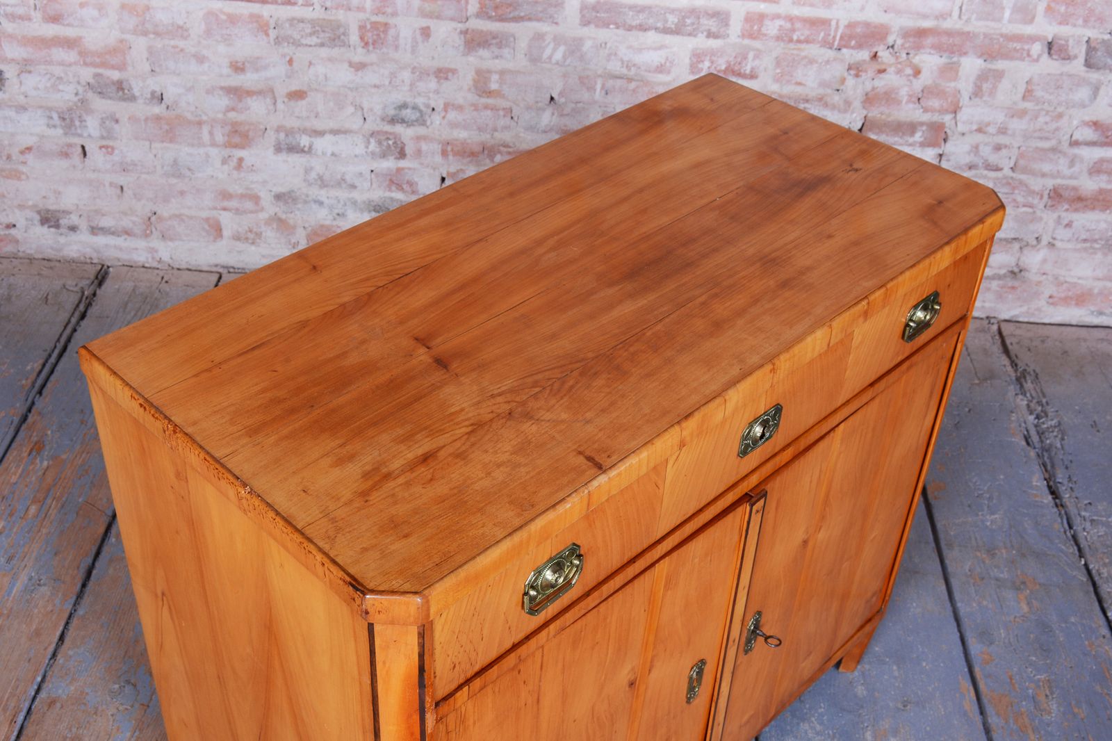 Restored Biedermeier Cabinet, Cherry, Spruce, Ebony, Polish, Czech, 1820s photo Furniture