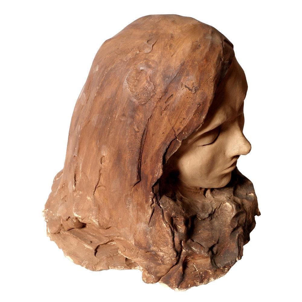 1955 Head Of Woman In Painted Clay Signed Tz55 Attributed To Tono Zancanaro photo furniture