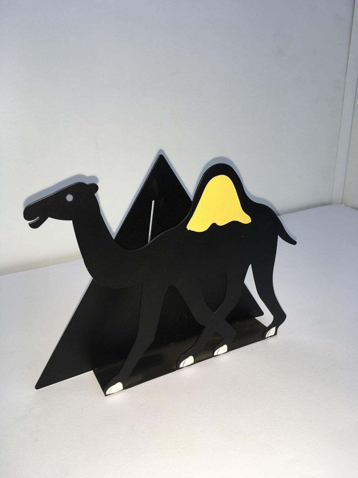 Italy 1980 Bruno Chersicla Black Painted Metal Sculpture Egitto photo vinterior
