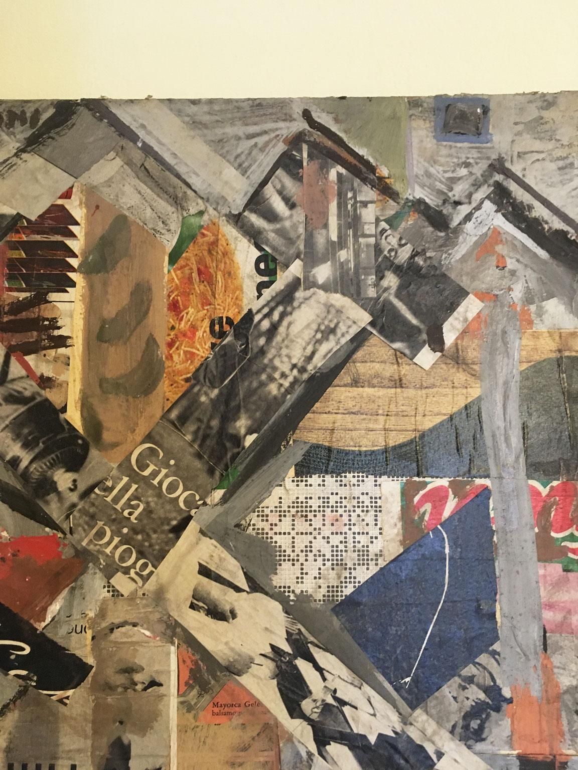 photo buy 1960 Italy Abstract Painting And Paper Collage By Ermete Lancini