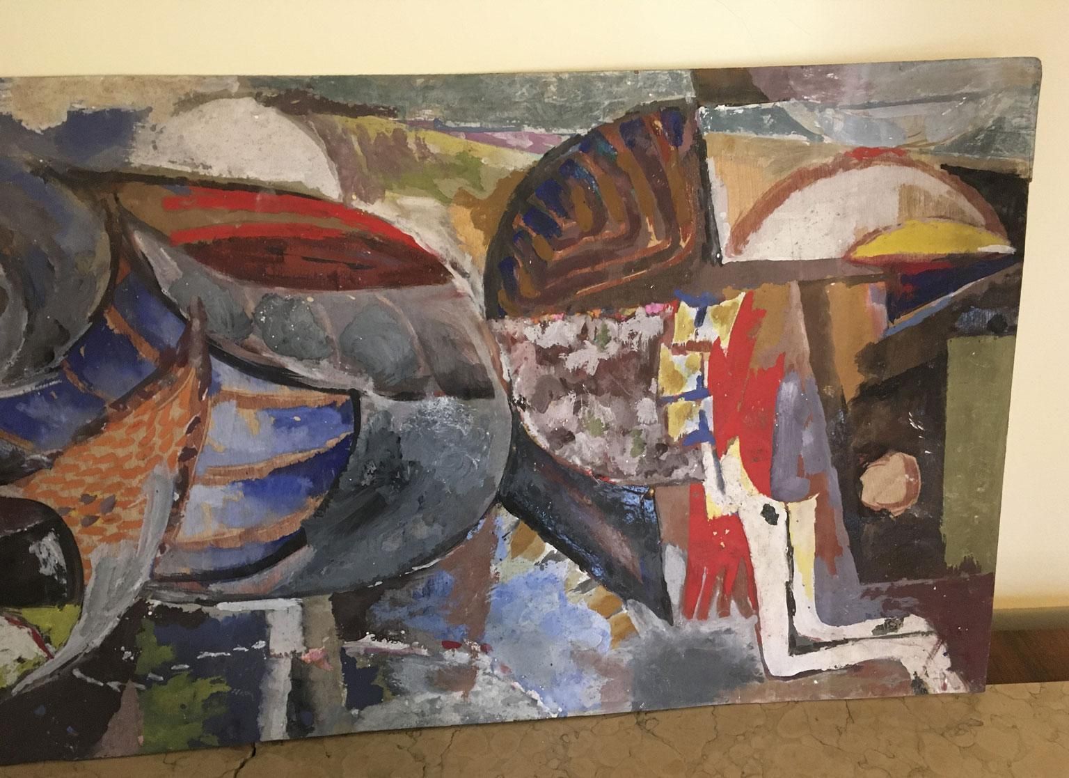 1954 Italy Abstract Painting Venice Biennial Special Artwork By Ermete Lancini photo 3824.0