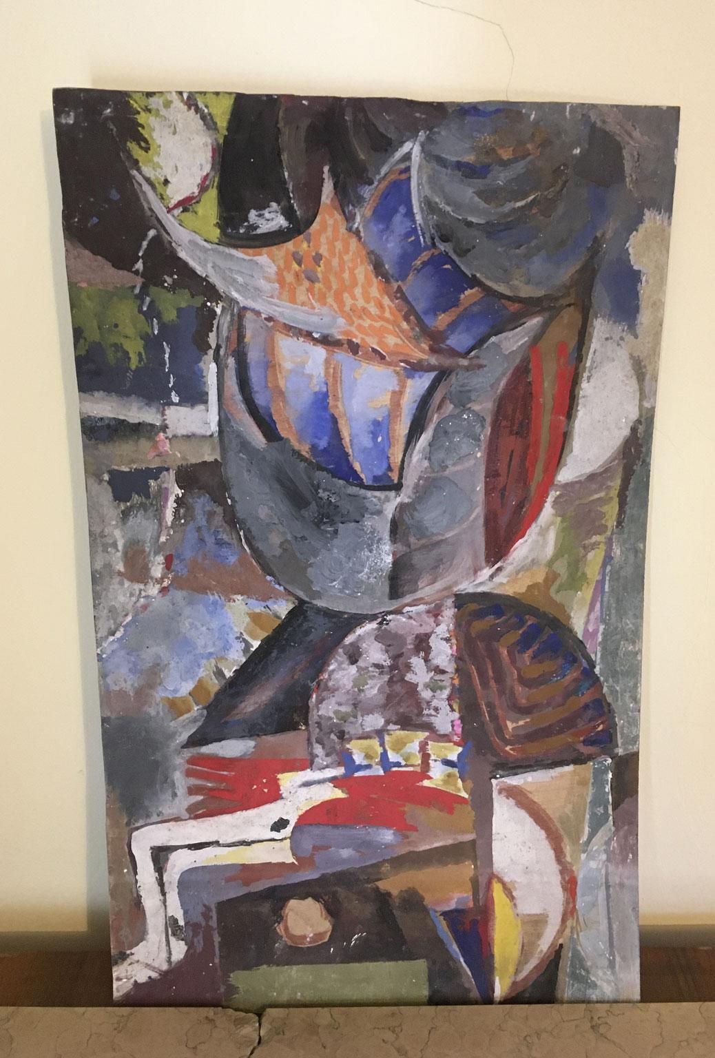 1954 Italy Abstract Painting Venice Biennial Special Artwork By Ermete Lancini photo vintage