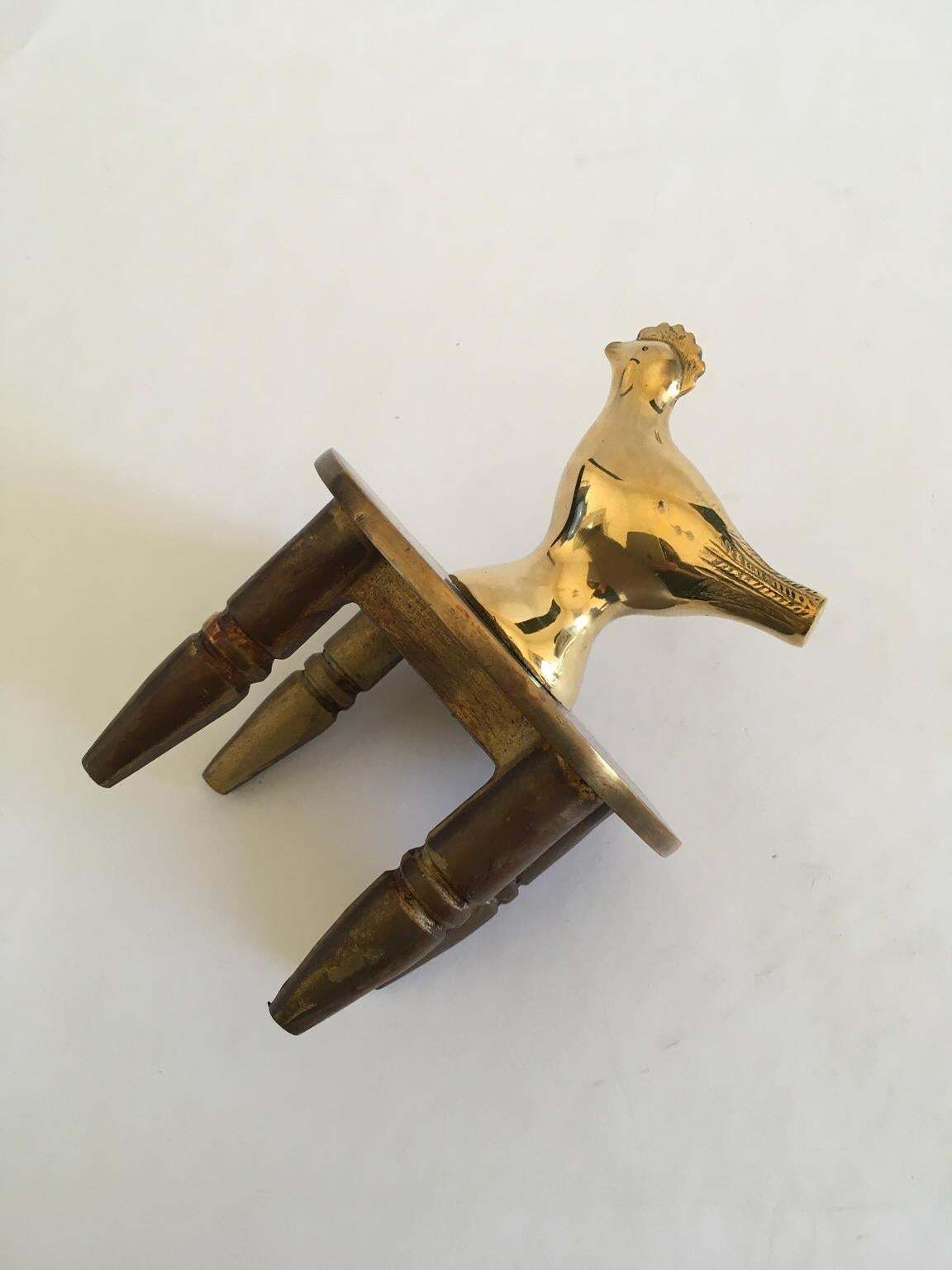 Italy 1982 Post Modern Abstract Bronze Sculpture Lucky Charm By Concetto Pozzati photo vintage