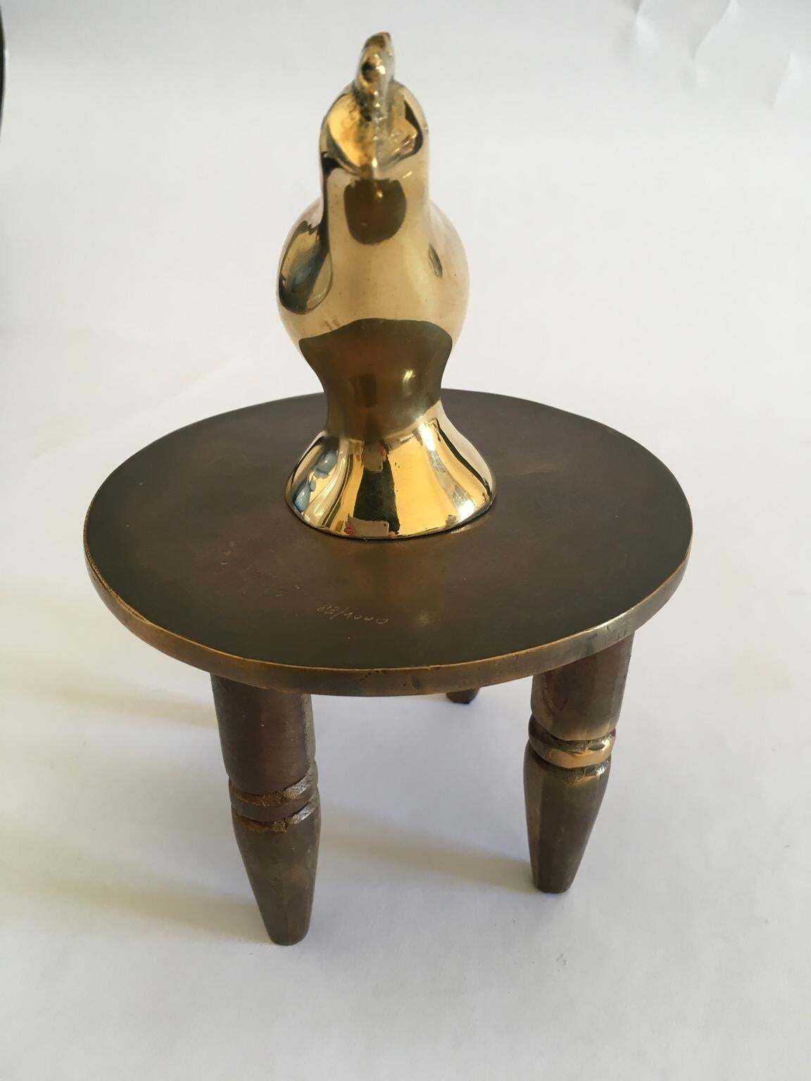 photo buy Italy 1982 Post Modern Abstract Bronze Sculpture Lucky Charm By Concetto Pozzati