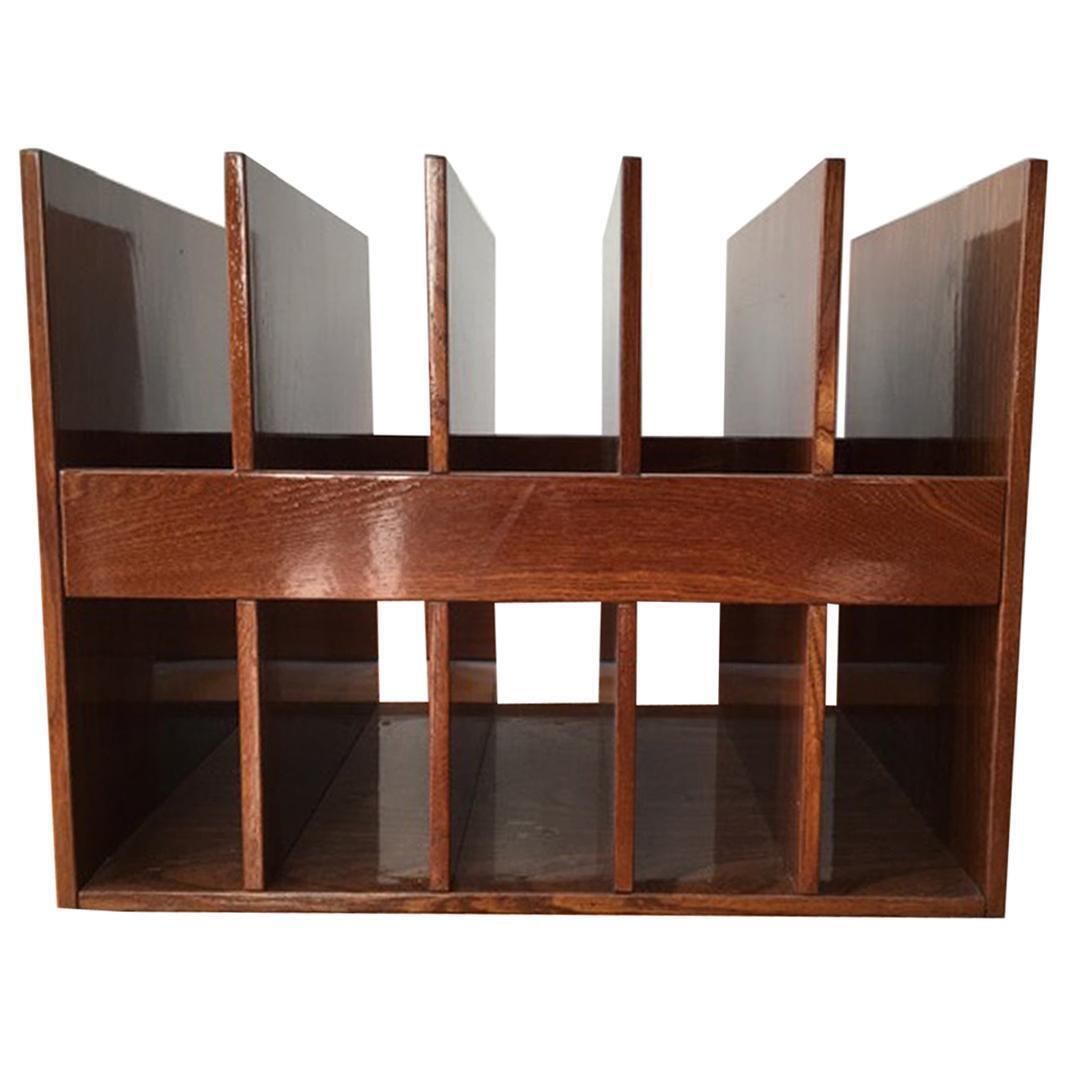 Italy Mid Century Modern Style Magazine Rack In Walnut