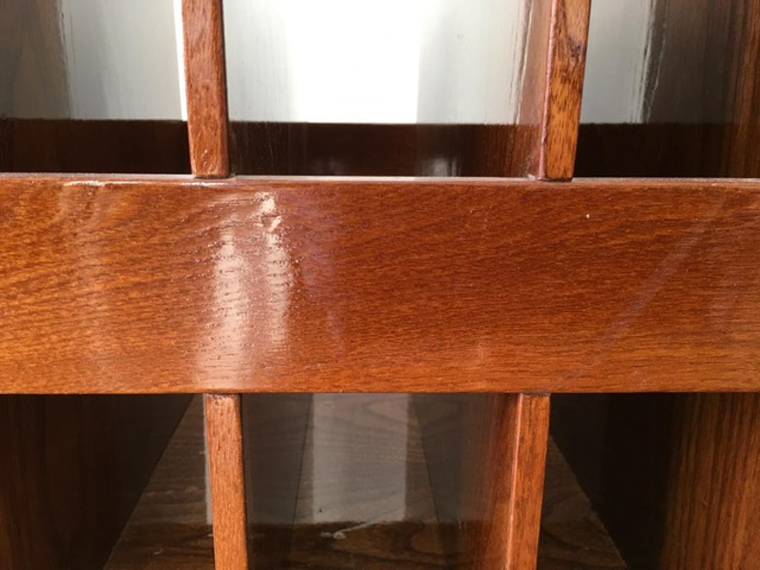 Italy Mid Century Modern Style Magazine Rack In Walnut photo vinterior
