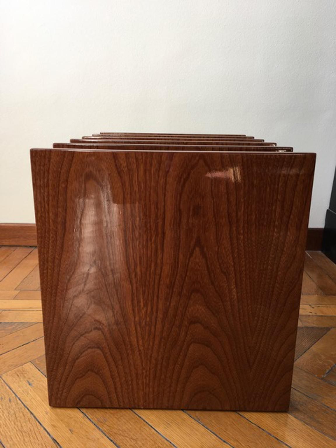 Italy Mid Century Modern Style Magazine Rack In Walnut photo vintage