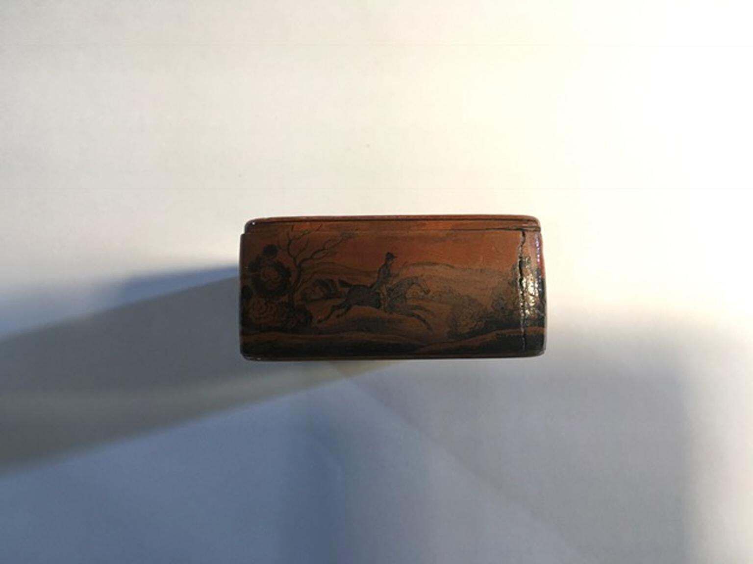 photo furniture Mid 18th Century Set Of Five Wood Lacquered Boxes With Landscape Scenes