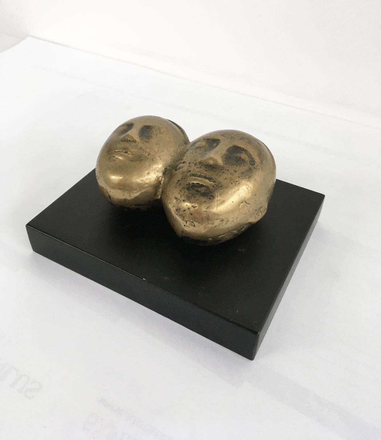 Late 20th Century Italy Bronze Abstract Sculpture By Eli Riva Sole Luna Sun Moon photo vinterior