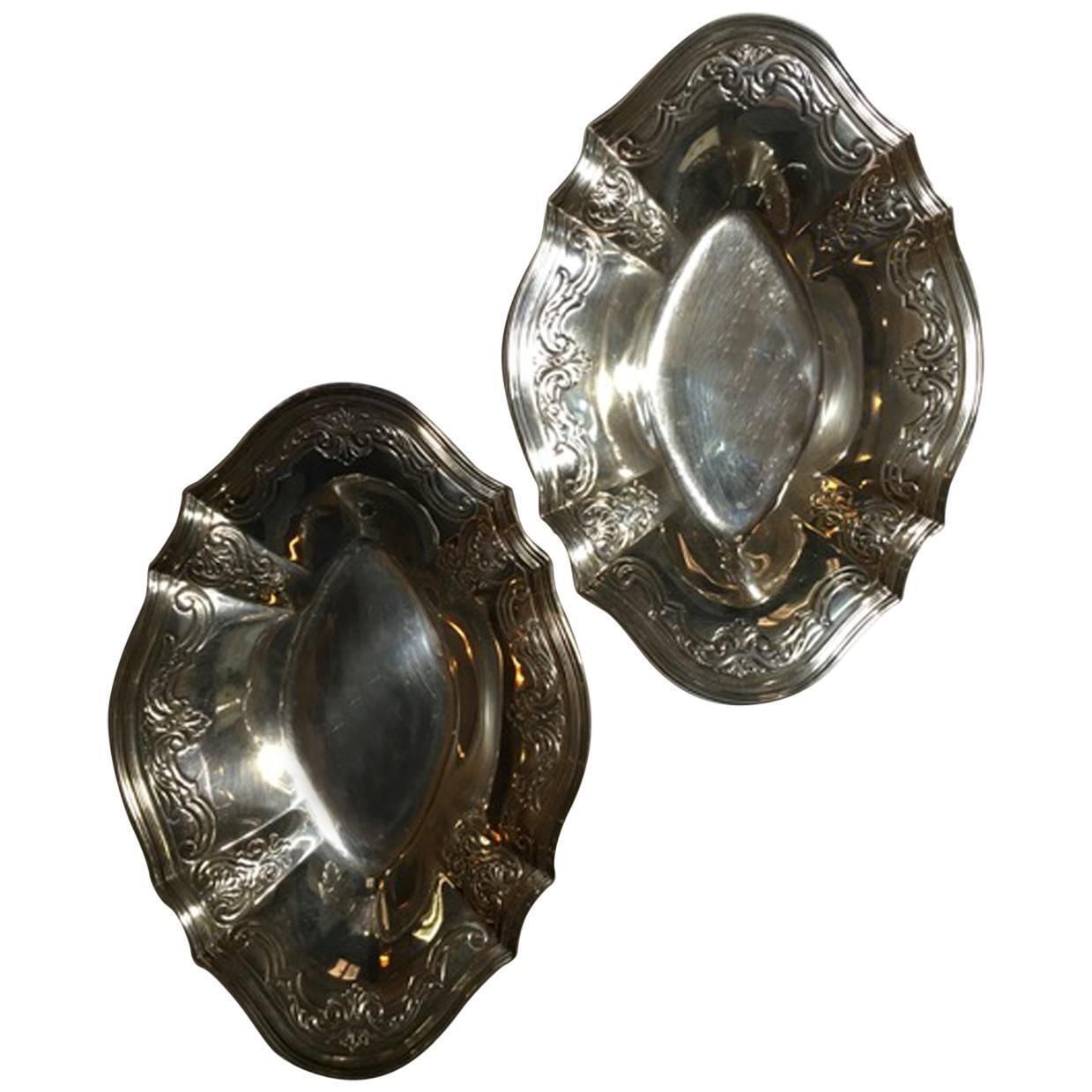 New York Tiffany Late 19th Century Victorian Pair Of Sterling Silver Bowls