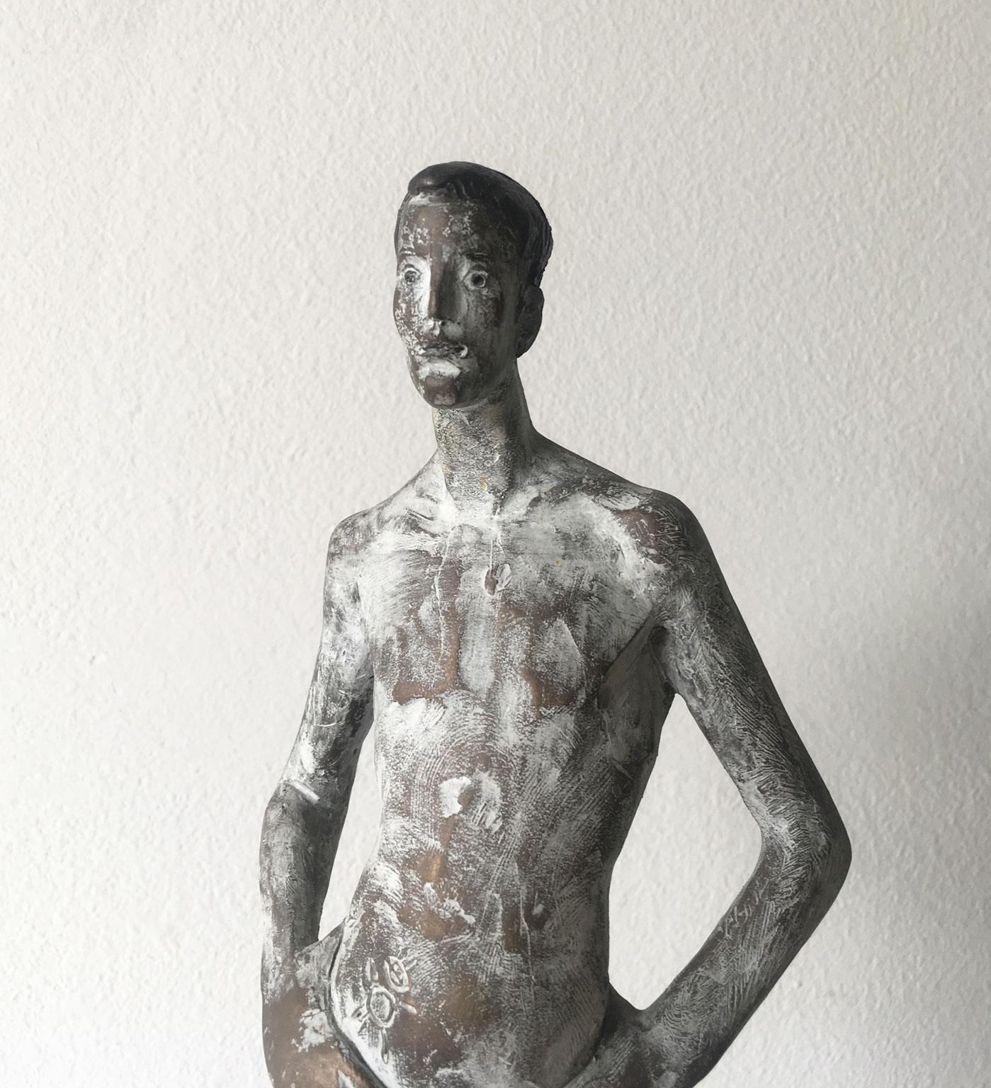 Italy Cast Bronze Figurine Man Sculpture By Aron Demetz Title Ricordo photo Home Decor