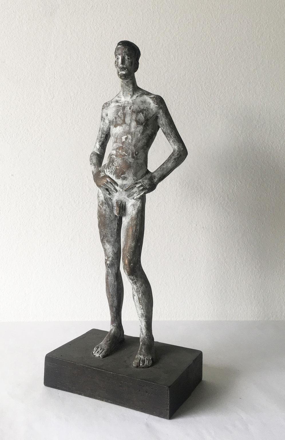 Italy Cast Bronze Figurine Man Sculpture By Aron Demetz Title Ricordo photo vintage