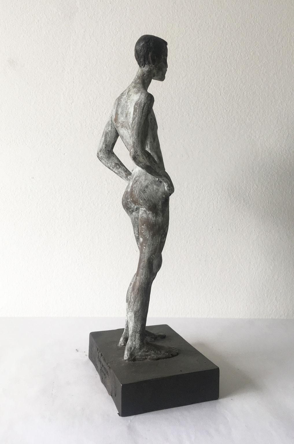 photo vintage Italy Cast Bronze Figurine Man Sculpture By Aron Demetz Title Ricordo