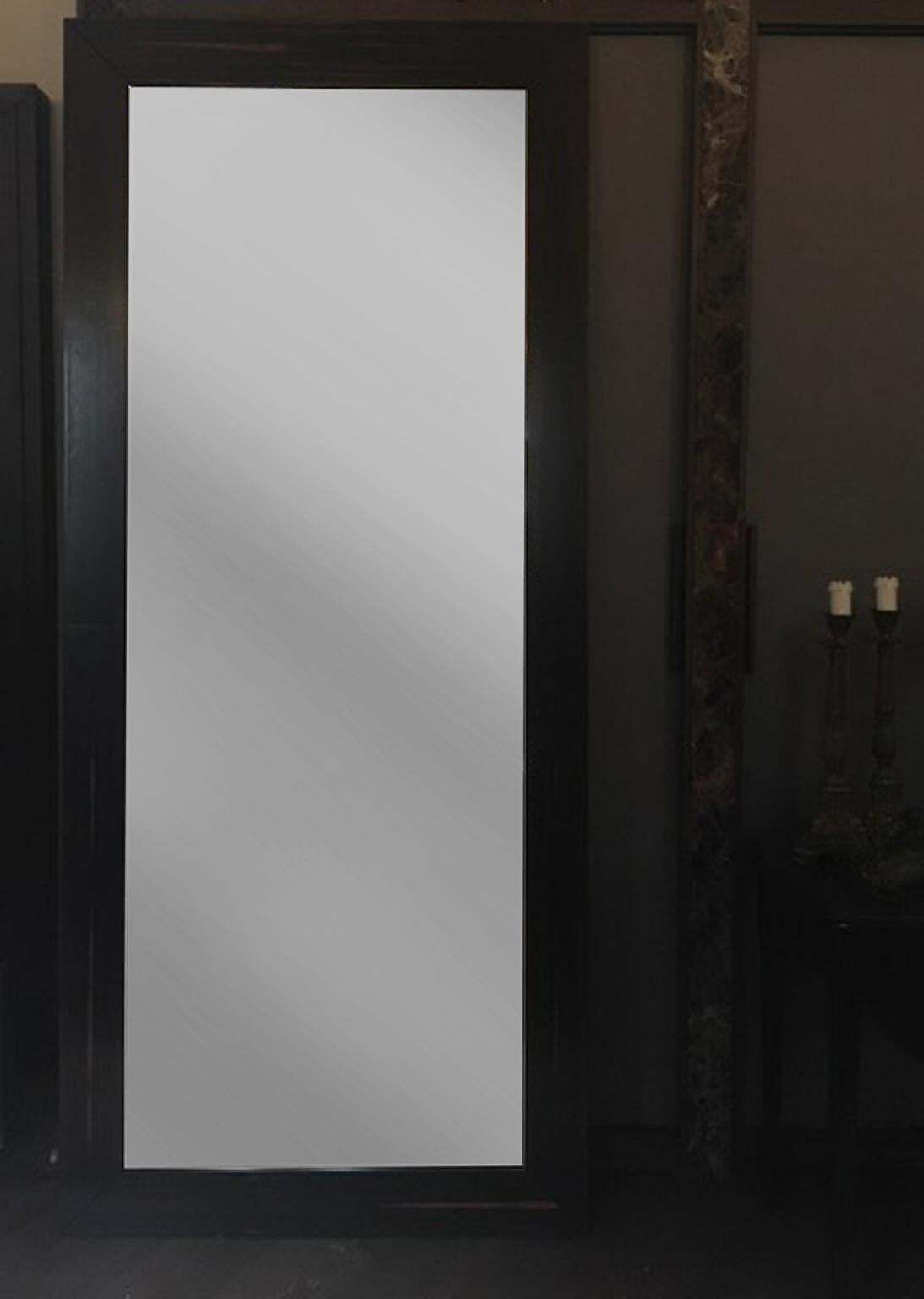 Italy Minimalist Design  Pair Of  Wooden Floor Wall Mirrors photo vinterior