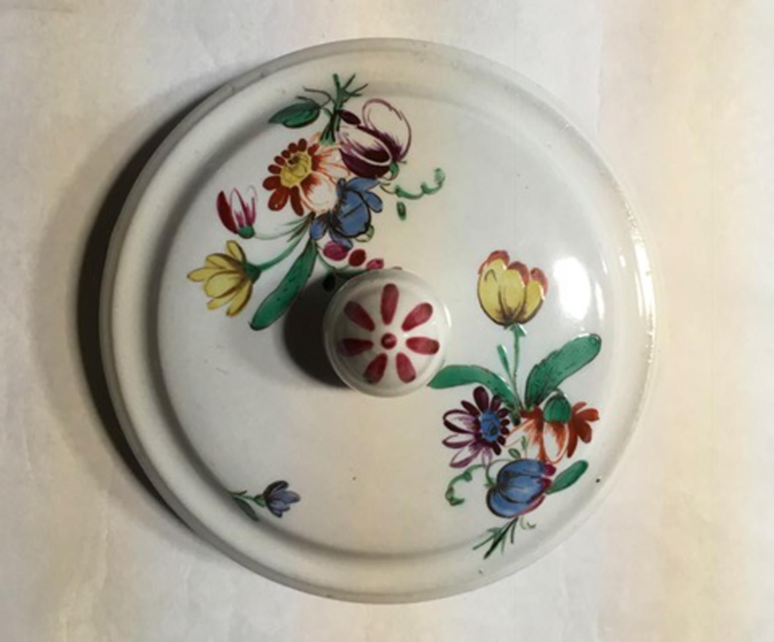 photo for sale Italy 19th Century Richard Ginori Porcelain Coffee Pot With Flowers Decor