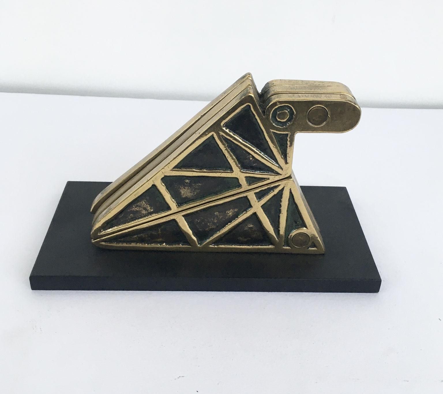 1980 Italy Bronze Abstract Kinetic Sculpture Bruno Chersicla Playwork photo Art