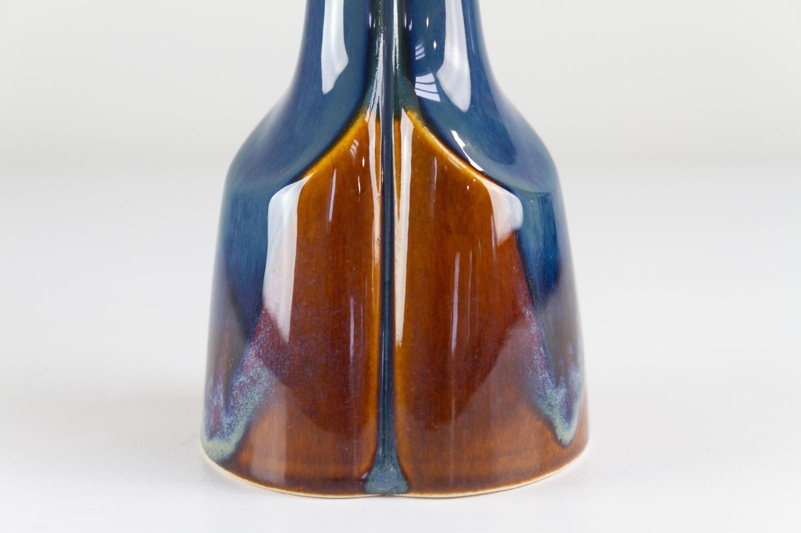 Danish Modern Blue/Brown Ceramic Table Lamp By E. Johansen For Søholm, 1960s. photo Lighting