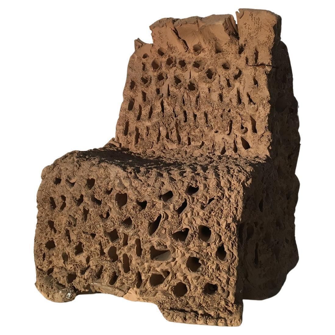 1985 Italy Terracotta Abstract Sculpture By Urano Palma Terracotta Throne