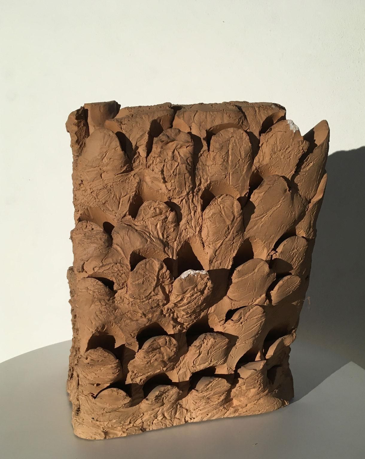 1985 Italy Terracotta Abstract Sculpture By Urano Palma Terracotta Throne photo vinterior