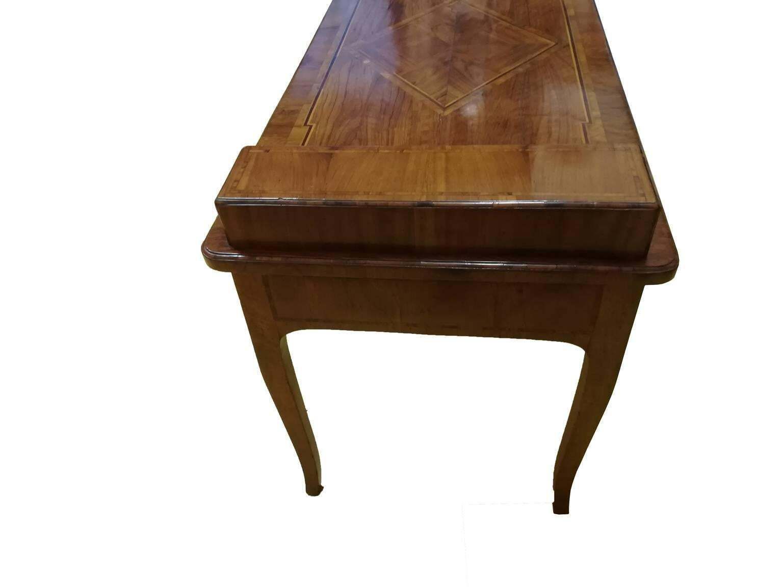 Italy Mid 18th Century Olive Root Wood Desk With Drawings In Regency Style photo for sale