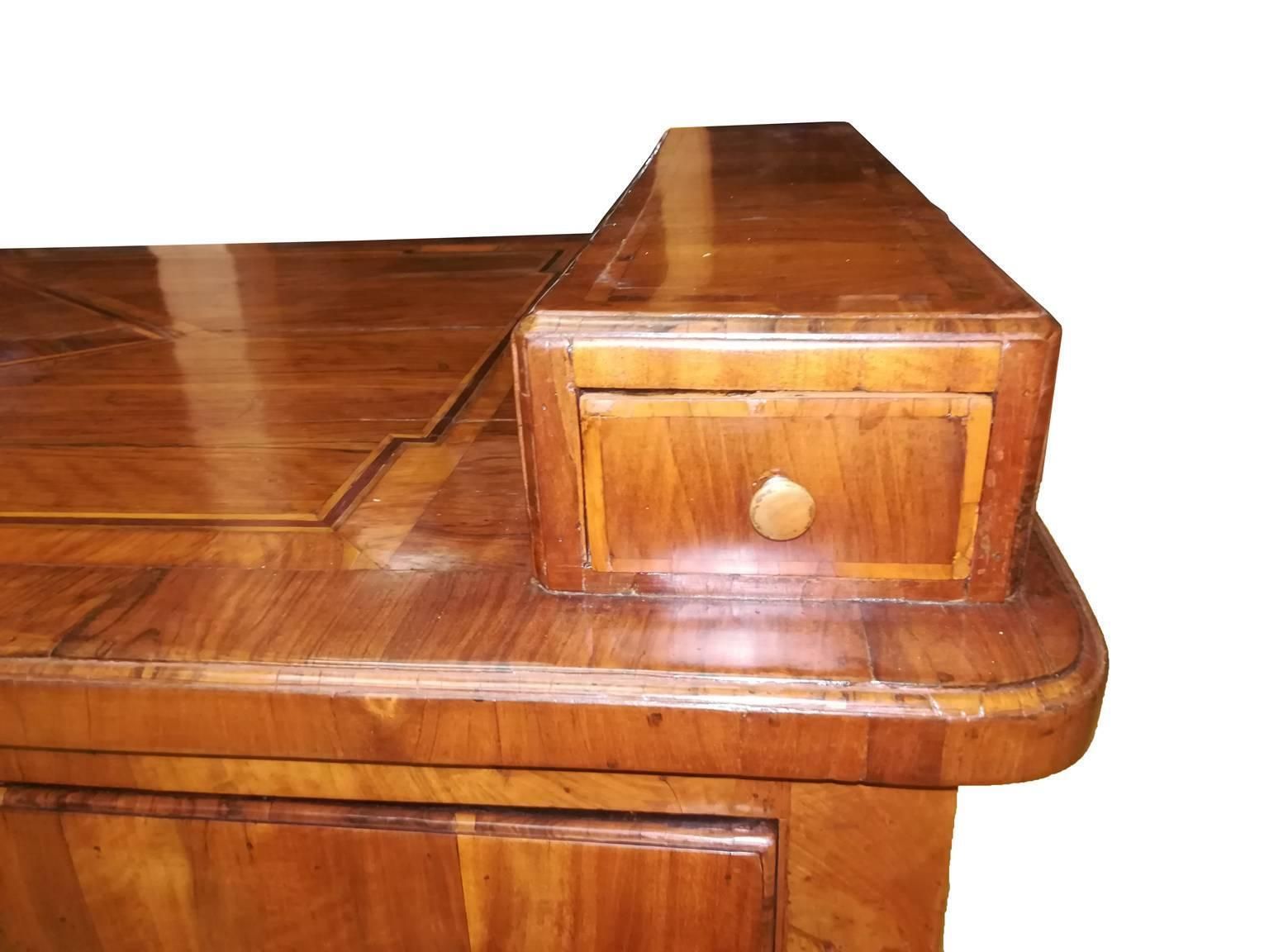 Italy Mid 18th Century Olive Root Wood Desk With Drawings In Regency Style photo 21246.0
