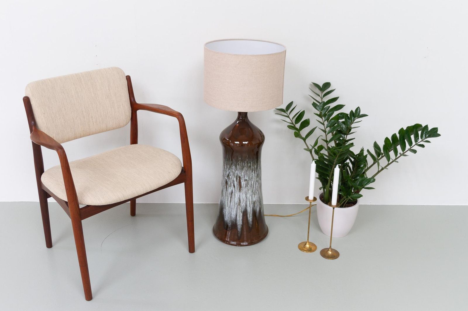 892.0 Vintage Danish Ceramic Floor Lamp By Tjelberg, 1970s photo