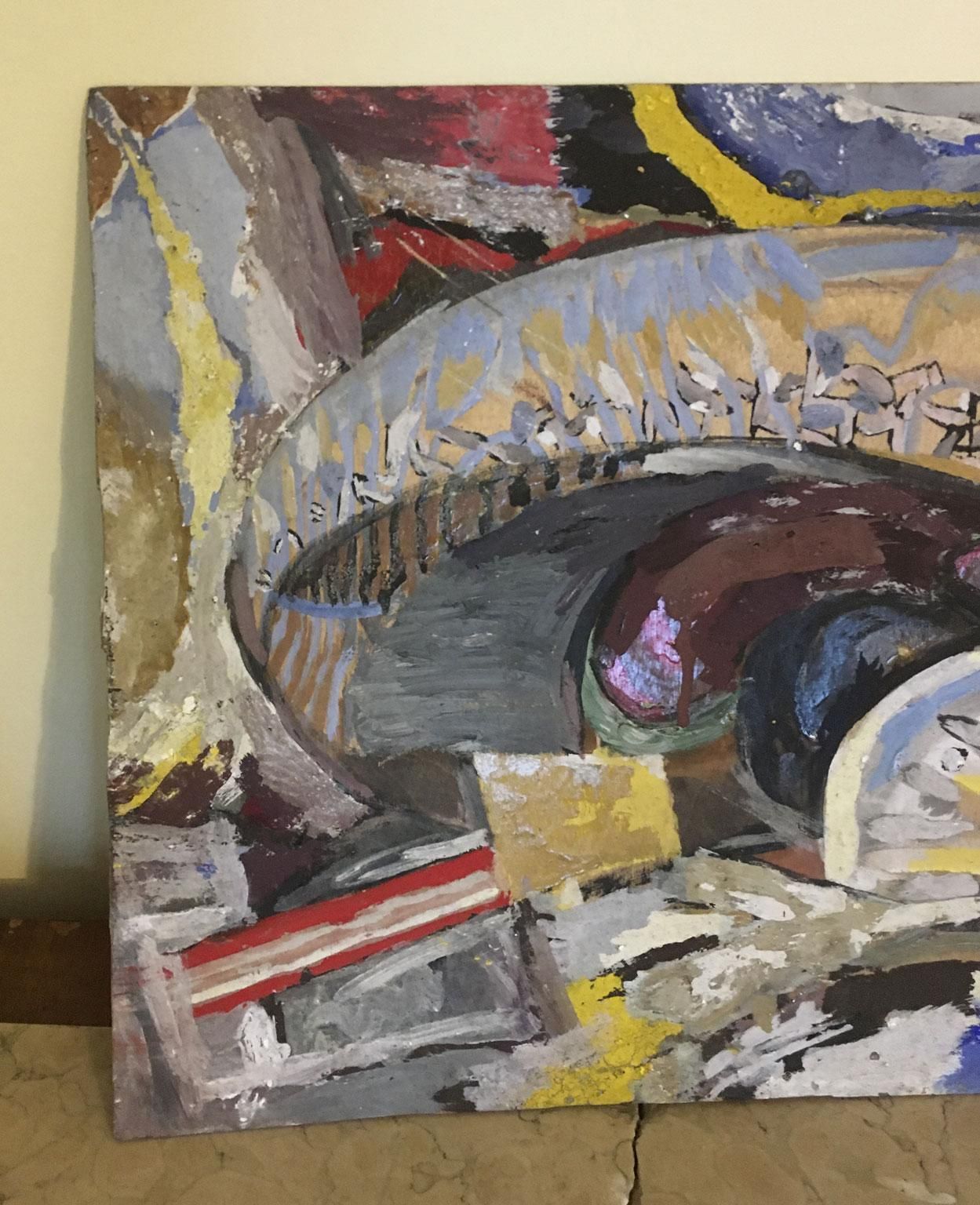 1954 Italy Abstract Painting Venice Biennial Special Artwork By Ermete Lancini photo Art