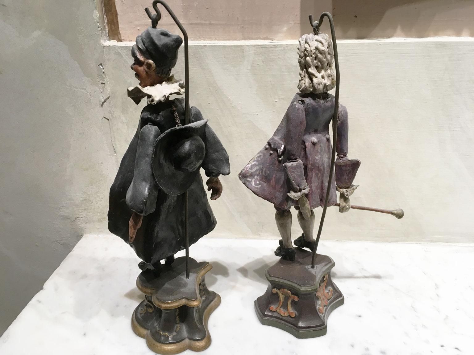 Home Decor 1750 Venezia Italy Set 7 Lacquered Puppets Polychrome Wooden And Papier Machè photo