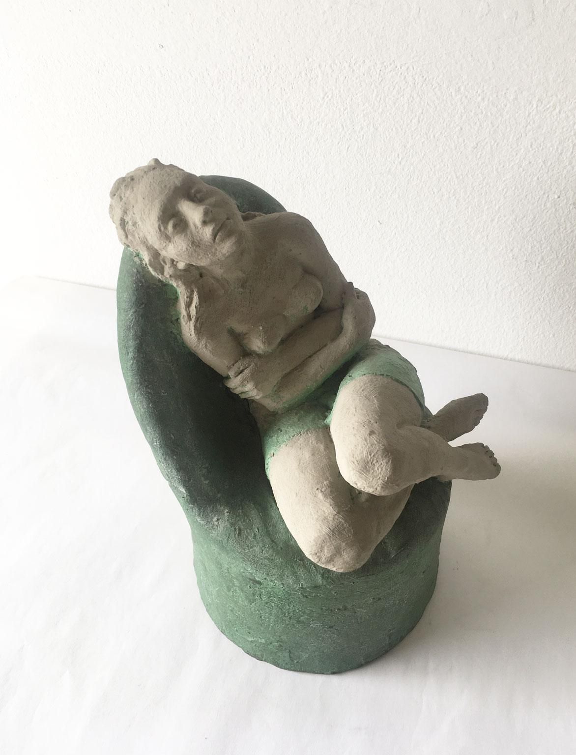 1998 Italy Bronze Woman Figurine Sculpture By Marco Cornini Attesa photo buy
