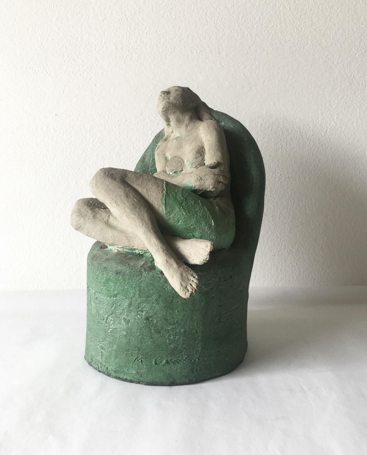 6374.0 1998 Italy Bronze Woman Figurine Sculpture By Marco Cornini Attesa photo