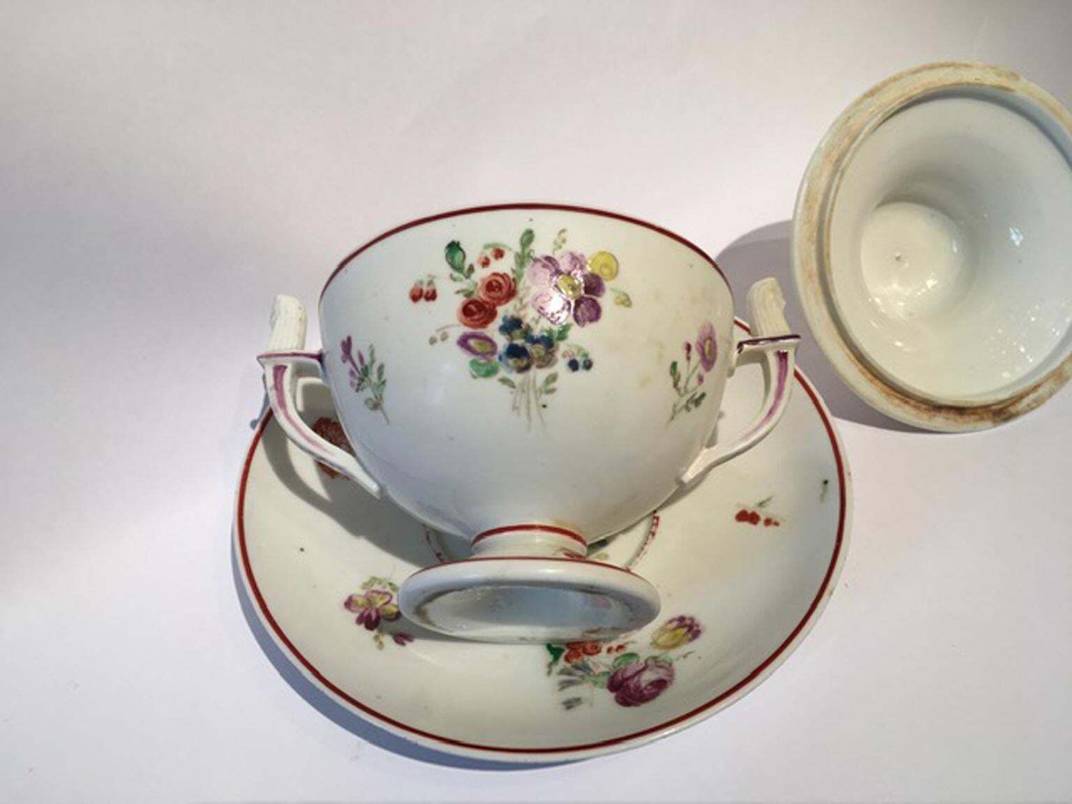 photo for sale Italy 18th Century Richard Ginori Porcelain Sugar Bowl With Cover