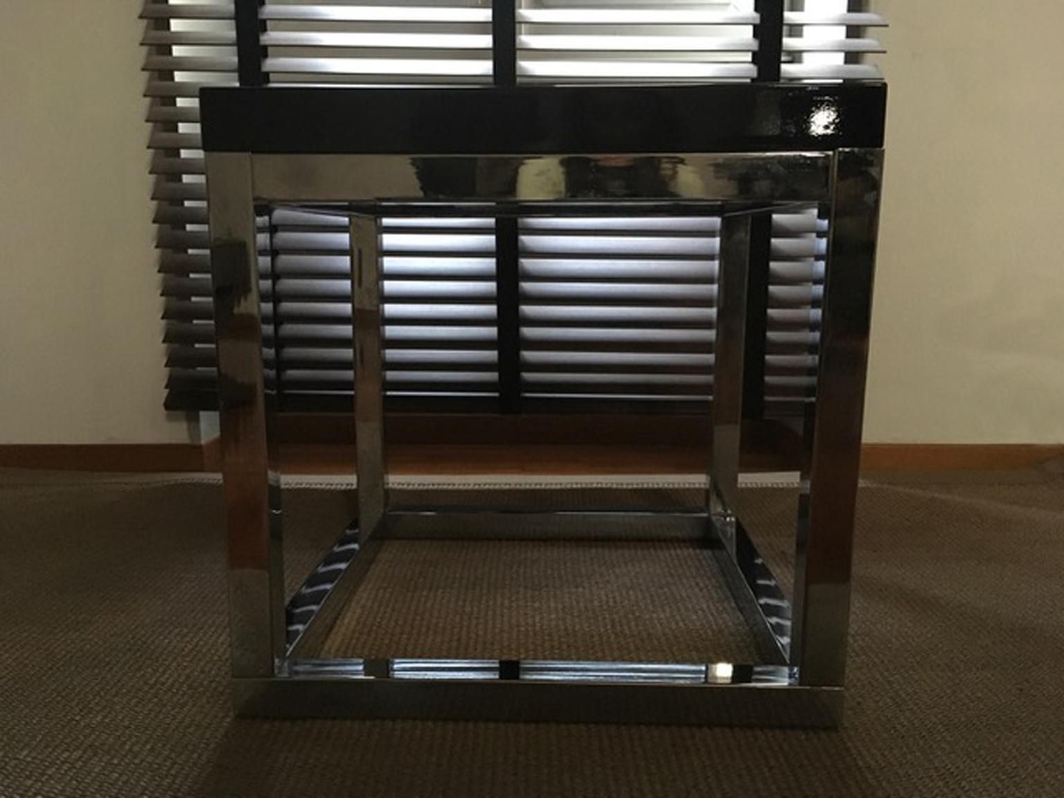 Late 20th Century London Pair Andrew Martin Metal Side Tables photo Furniture