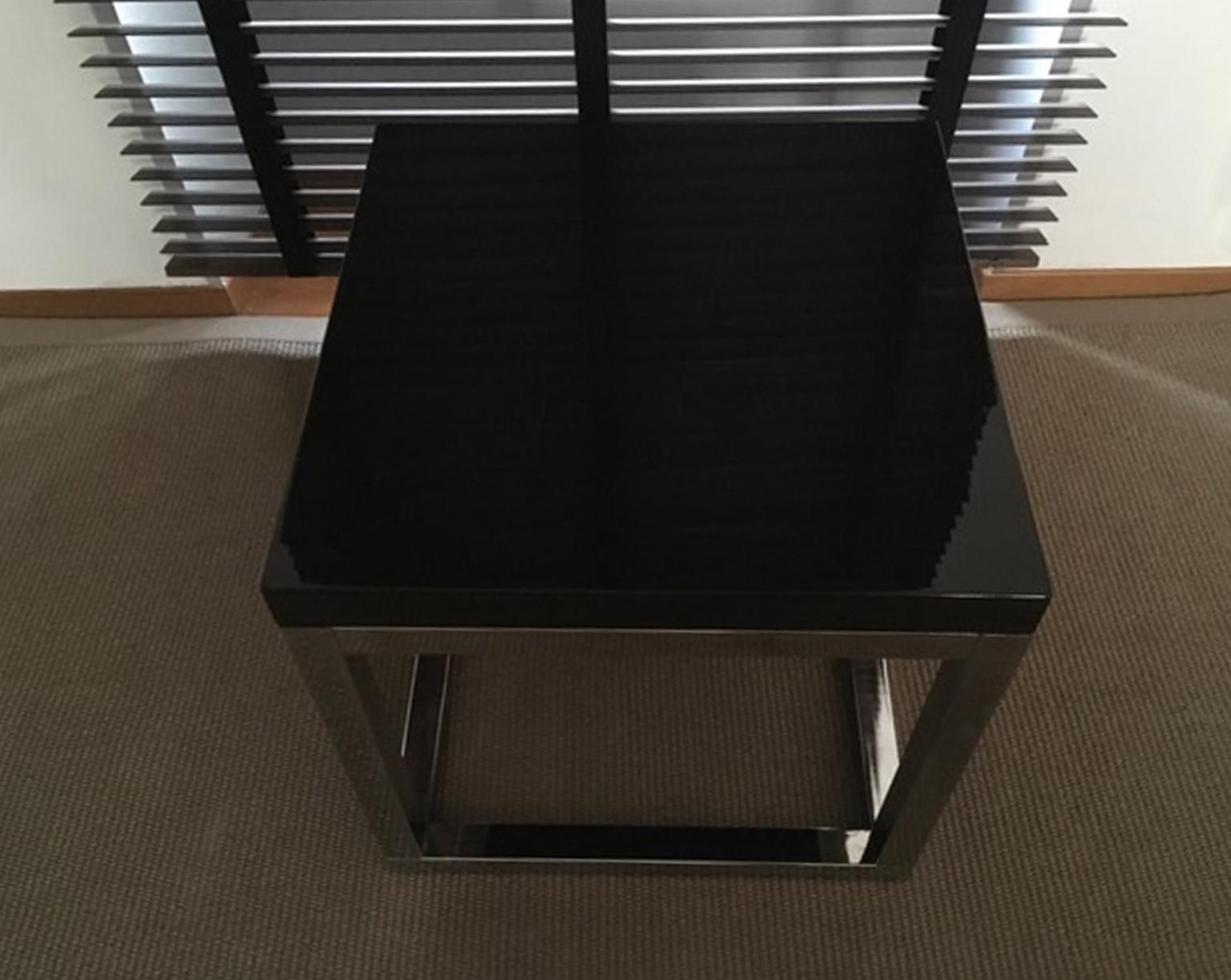 Late 20th Century London Pair Andrew Martin Metal Side Tables photo vinterior