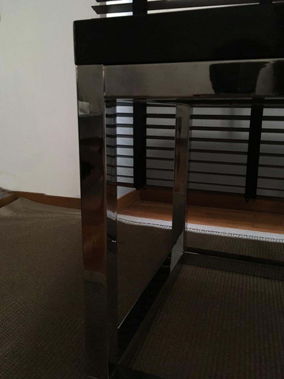 photo furniture Late 20th Century London Pair Andrew Martin Metal Side Tables