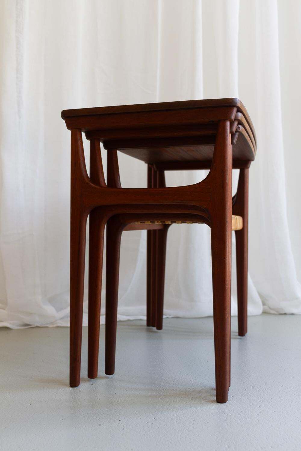 photo vintage Vintage Danish Teak Nesting Tables By Erling Torvits For Heltborg Møbler 1950s.