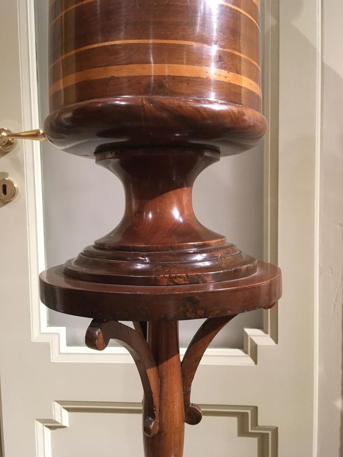 photo furniture Early 19th Century  Venezia Pair Of Inlaid Walnut Tobacco Boxes On Stands