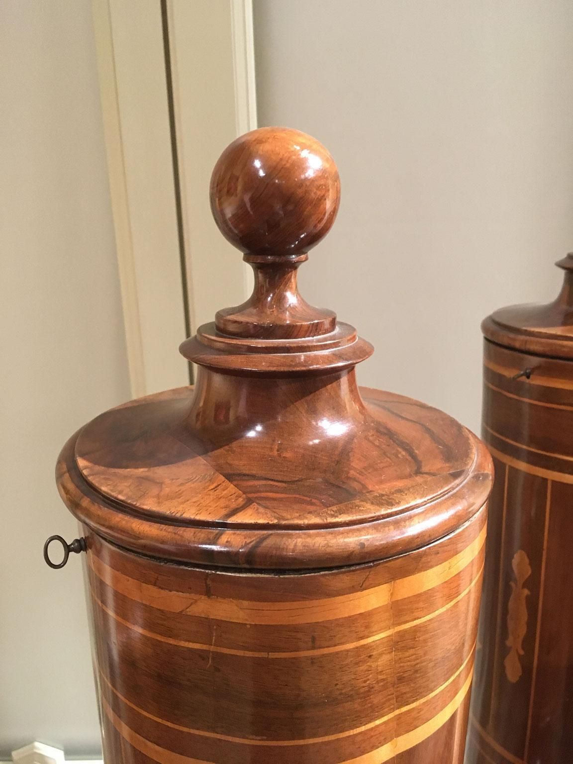 29745.0 Early 19th Century  Venezia Pair Of Inlaid Walnut Tobacco Boxes On Stands photo