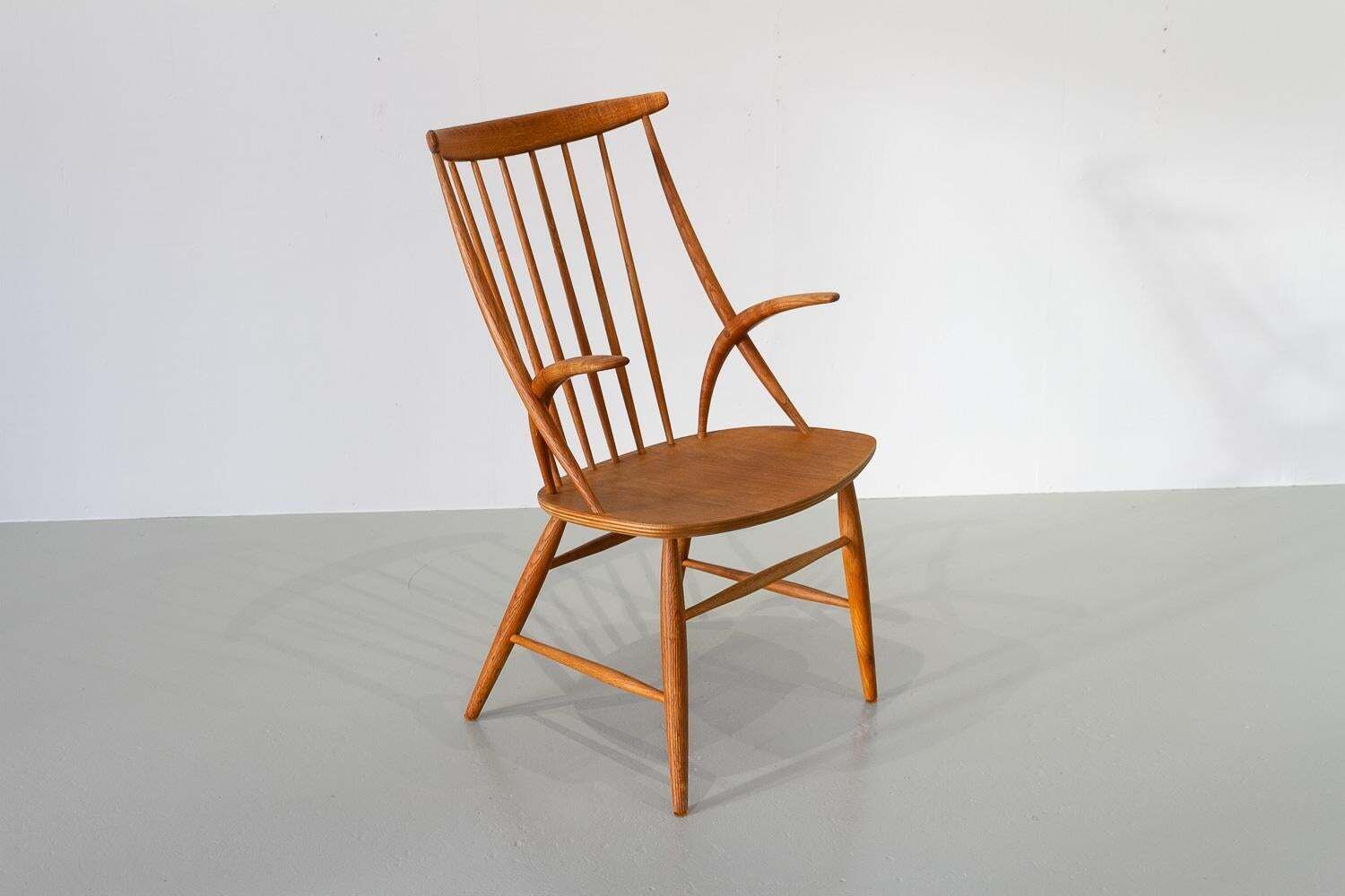 Danish Modern Armchair Iw2 In Oak By Illum Wikkelsø, 1960s. photo vinterior