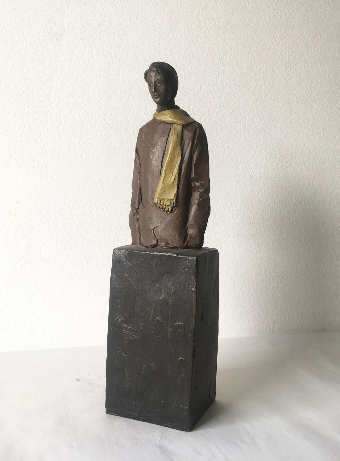 Italy Cast Bronze Man Figurine Sculpture By Aron Demetz  Il Grande Freddo photo Art