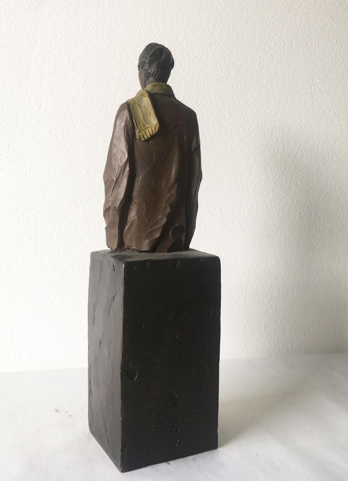 Art Italy Cast Bronze Man Figurine Sculpture By Aron Demetz  Il Grande Freddo photo