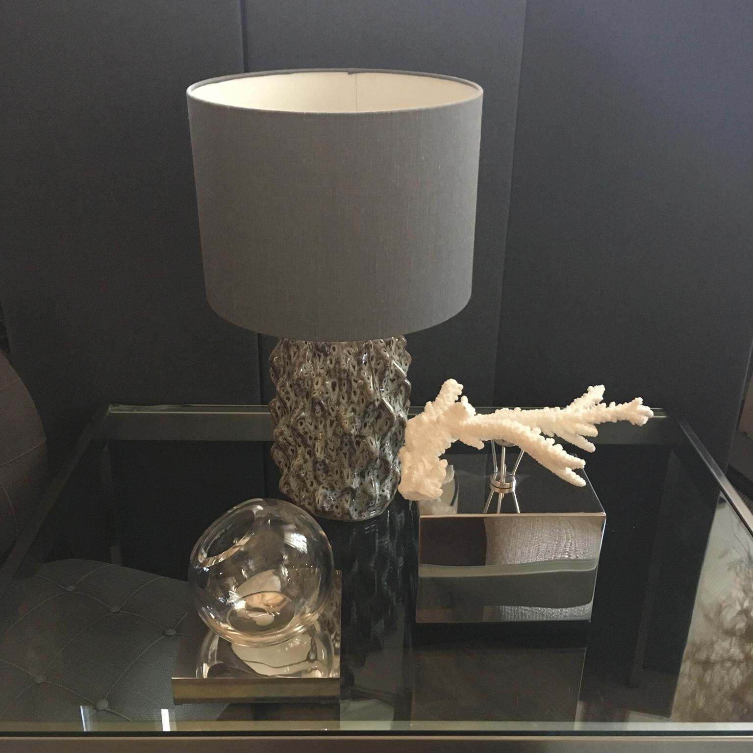 Italy Round Blown Clear Glass And Brass Vase In Chrome Finish photo furniture