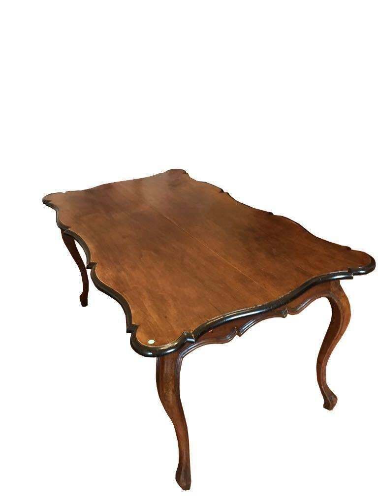 Italy 18th Century  Baroque Walnut Organic Shape Table Desk photo furniture