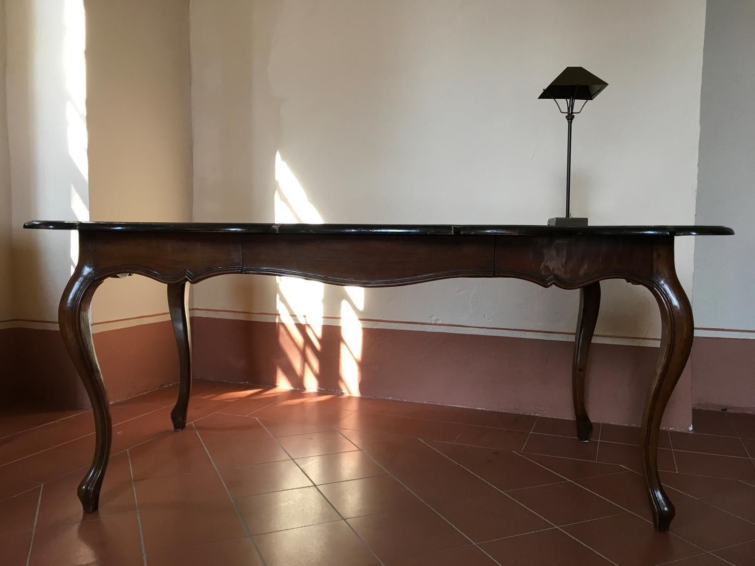 photo furniture Italy 18th Century  Baroque Walnut Organic Shape Table Desk