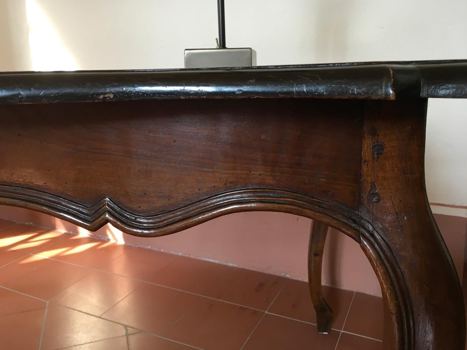 photo for sale Italy 18th Century  Baroque Walnut Organic Shape Table Desk