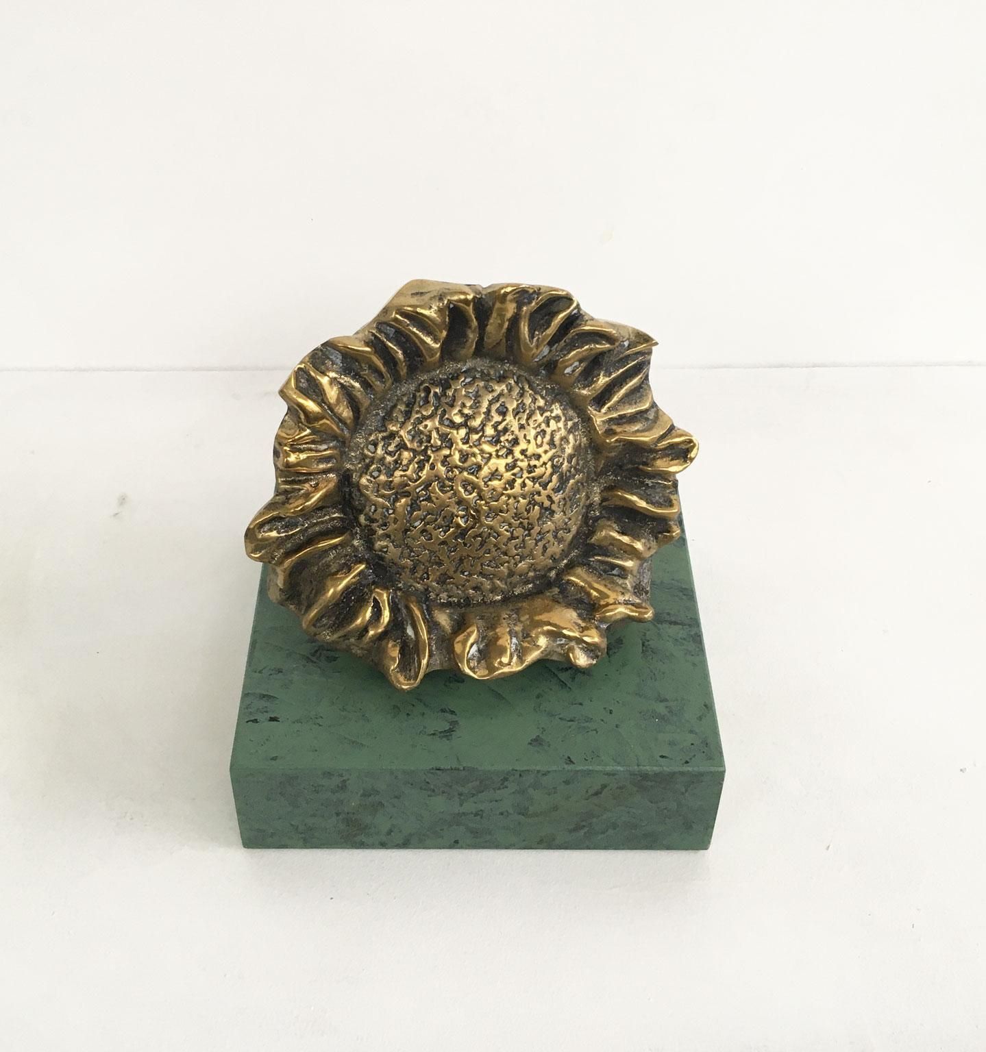 1986 Italy Bronze Abstract Sculpture Patrizia Guerresi Girasole Sunflower photo furniture