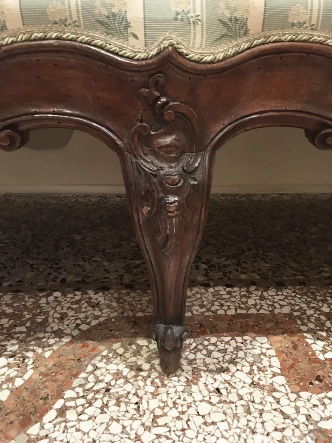 Italy 18th Century Master Lombard Cabinetmakers Carved Walnut Bench photo 13598.0