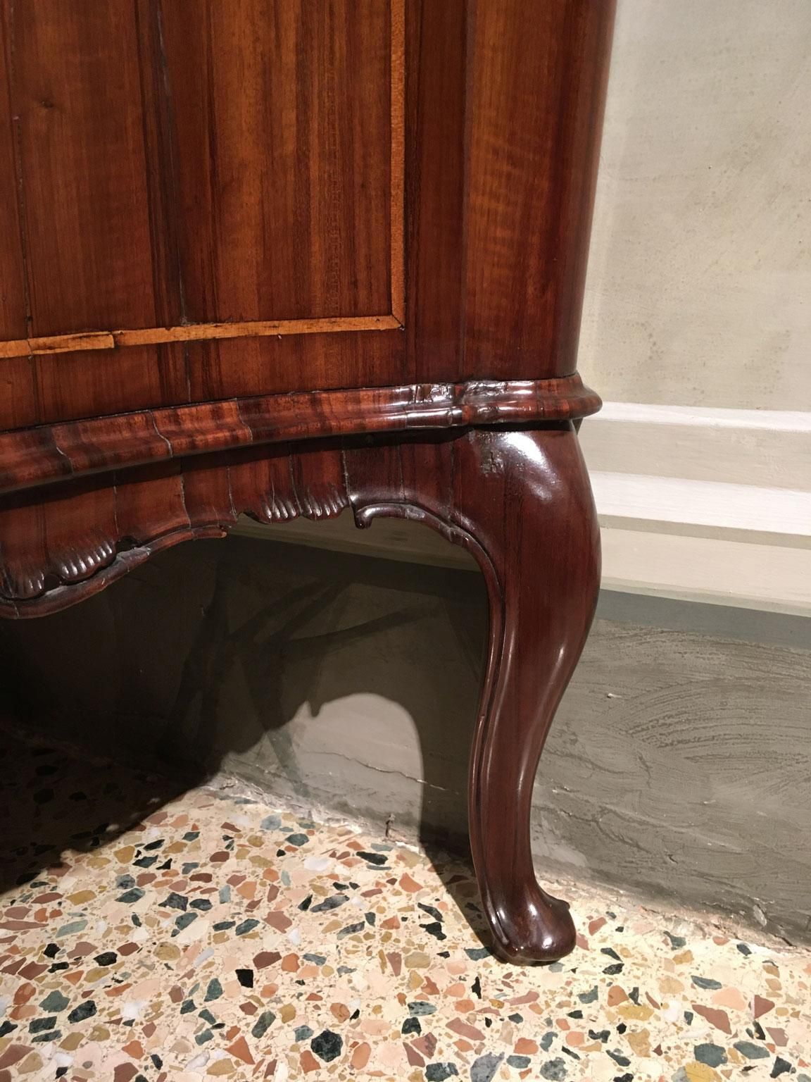 photo vinterior 18th Century Venezia Italy Baroque Carved And Inlaid Walnut Chest Of Drawers